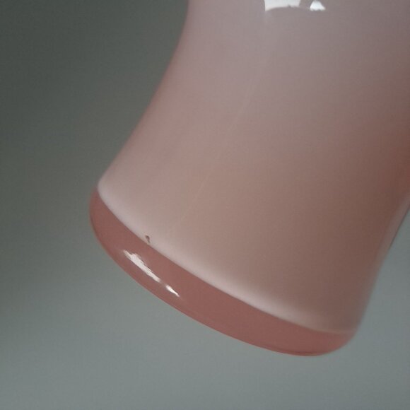 Fenton Overlay Pink Handled Glass Basket With Ruffled Edge - Picture 15 of 16